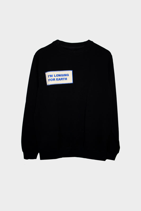 Sweater "I'm longing for earth" black