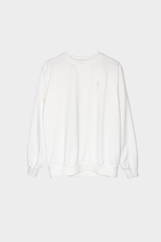 One Wolf Logo Sweater white, not brushed