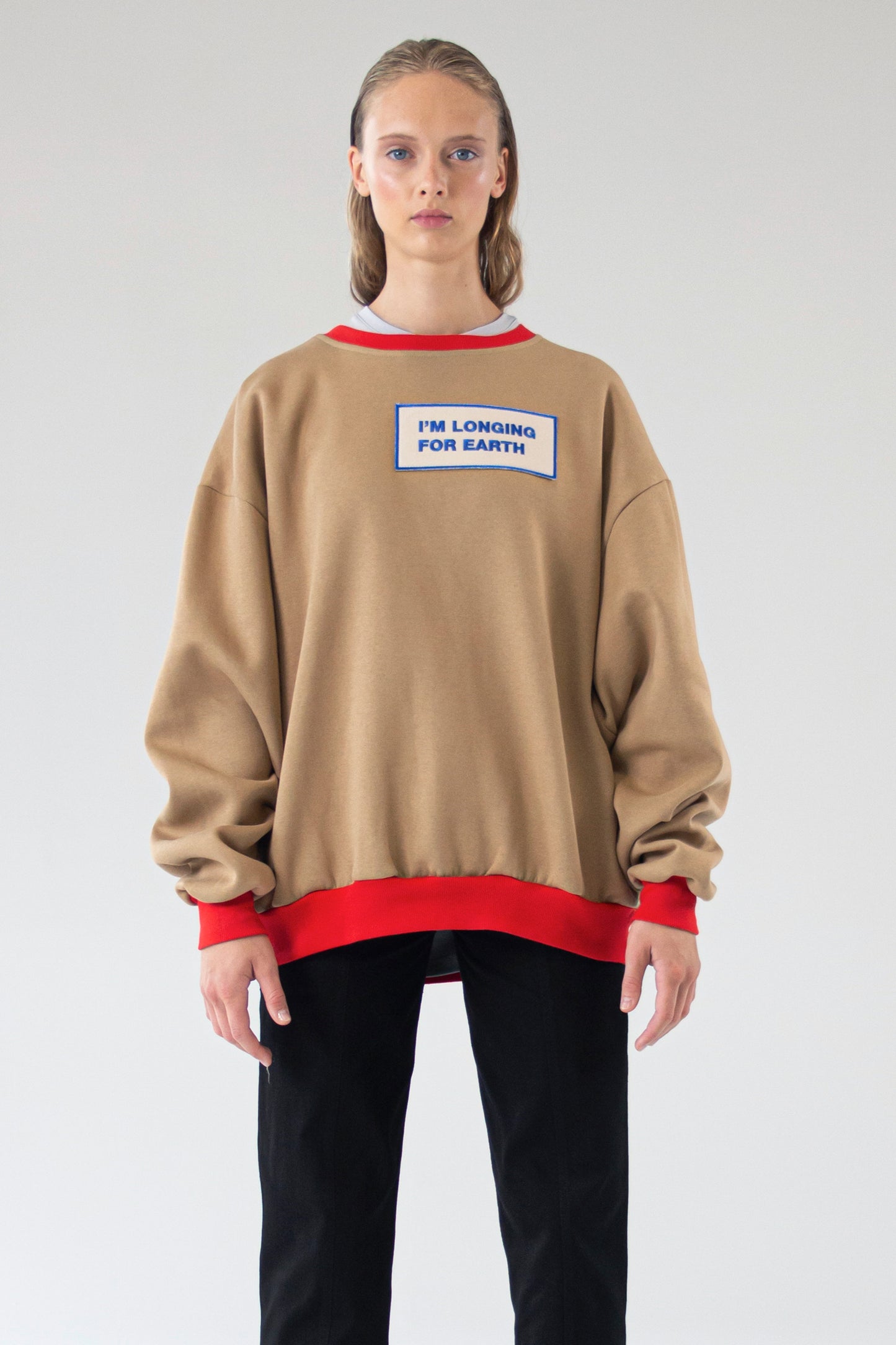 Sweater "I'm longing for earth" oversize