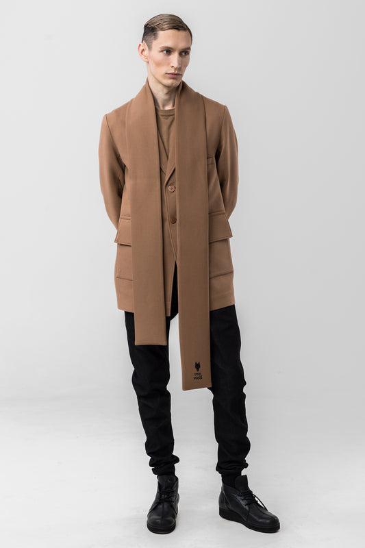 UNIFORM Jacket Scarf camel