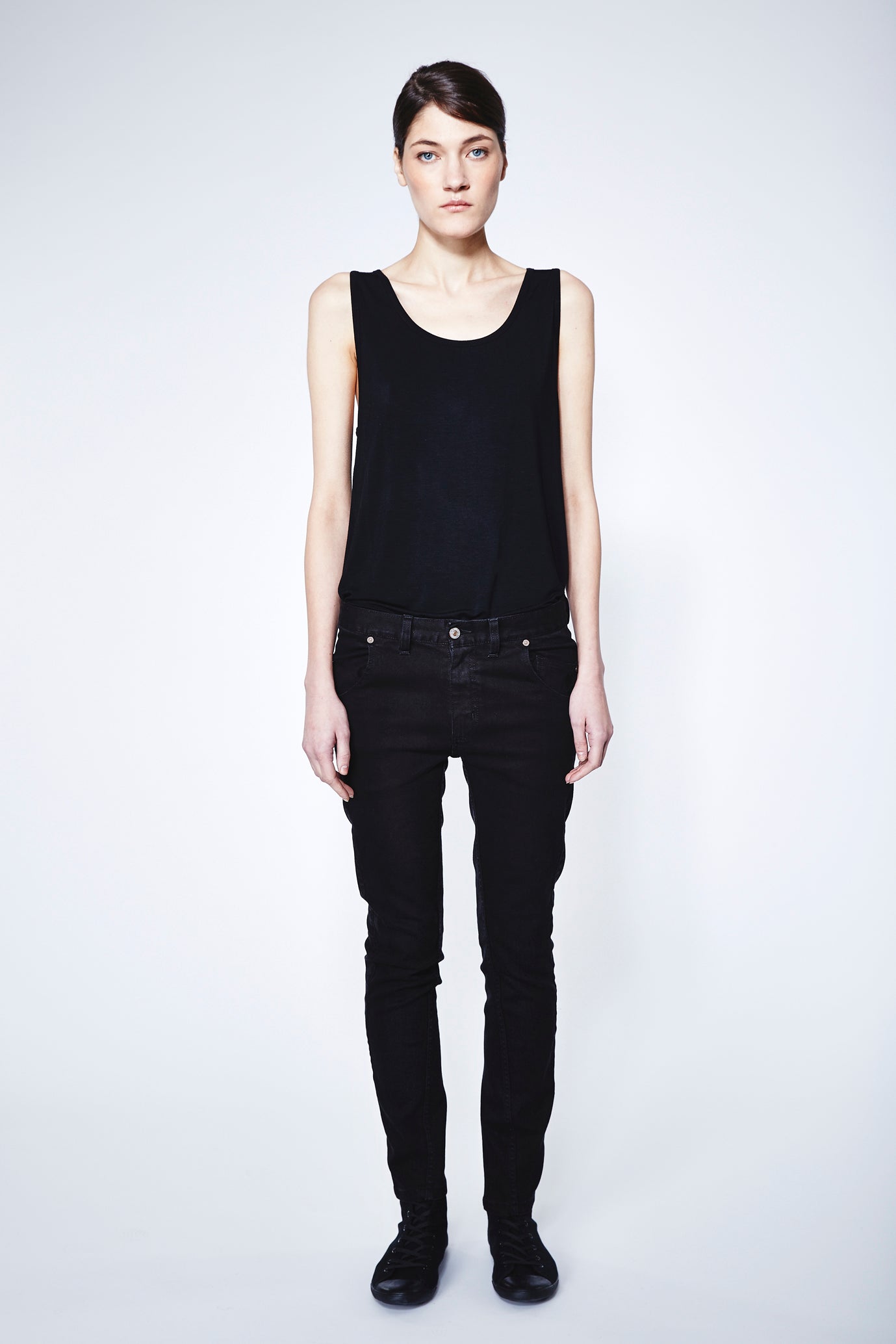 unisex jeans UNIFORM 10 - treated black - One Wolf